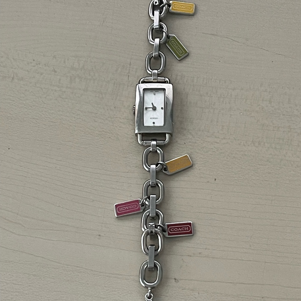 Coach 14500505 Silver Charm Bracelet Women Watch - Picture 2 of 6